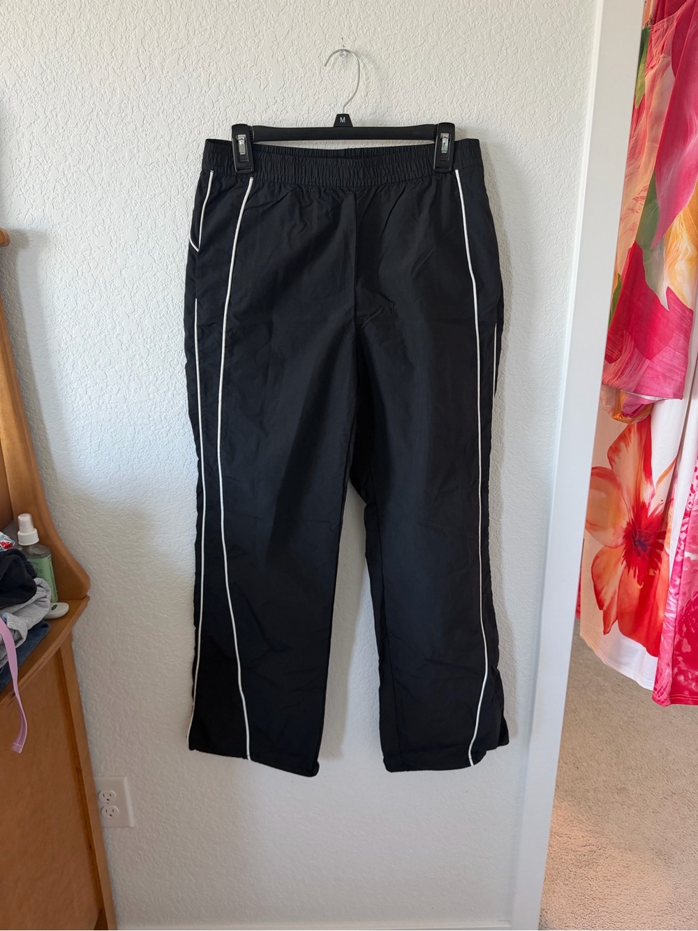 Women’s Black Track Pants with White stripe